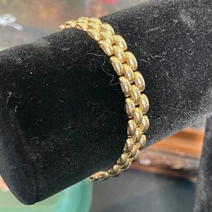 14k Yellow Gold Panther Link Bracelet